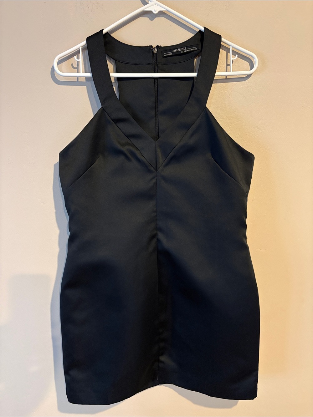 AllSaints Black V-Neck Sleeveless Mini Dress